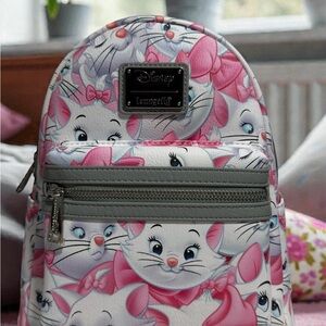 NWT Loungefly Disney Aristocats Marie Allover Print Mini Backpack RARE HTF